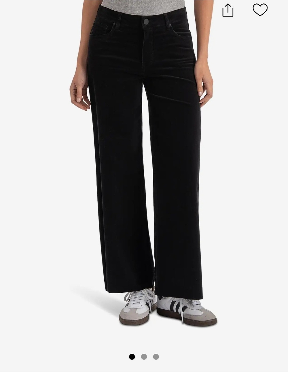 Kut from the Kloth Black Wide Leg Corduroy Pants